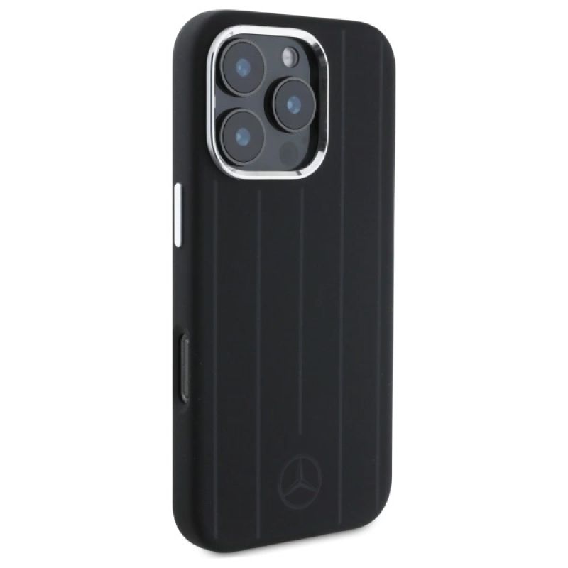 4. Mercedes MEHMP16L23SUVSK iPhone 16 Pro    6.3" czarny/black hardcase Silicone Vertical Tonal Stripes MagSafe