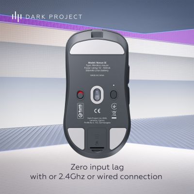 11. Dark Project Novus SE Wireless Gaming myszka Oburęczny RF Wireless + USB Type-C Optyczny 26000 DPI