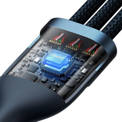 4. Baseus Flash Series II kabel USB Typ C / USB Typ C / Lightning / micro USB 100 W 1,5 m niebieski (CASS030203)