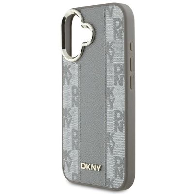 6. Etui DKNY Checkered Pattern Magsafe na iPhone 16 - beżowe