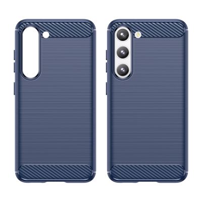 3. Carbon Case etui Samsung Galaxy S23+ elastyczny silikonowy karbonowy pokrowiec niebieskie