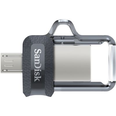 3. Pendrive SanDisk Ultra Dual Drive M3.0 SDDD3-032G-G46 (32GB; microUSB, USB 3.0; kolor szary)