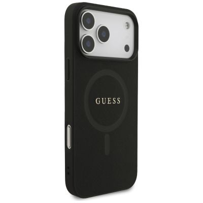 4. Etui Guess Saffiano Classic Logo MagSafe na iPhone 17 Pro Max / 18 Pro Max - czarne