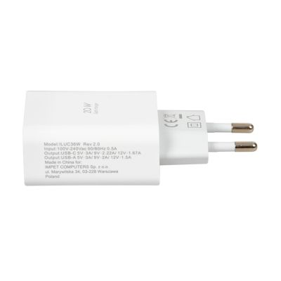 ŁADOWARKA SIECIOWA I-BOX C-36 PD20W USB-C + USB-A