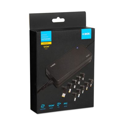 14. UNIWERSALNY ZASILACZ DO LAPTOPA I-BOX IUZ120WA AUTO, 10 WTYCZEK