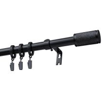 KARNISZ ROZSUWANY POJEDYNCZY FI 19 MM GAMA CZARNY 200-300 CM Z KÓŁKAMI KOWALSKI