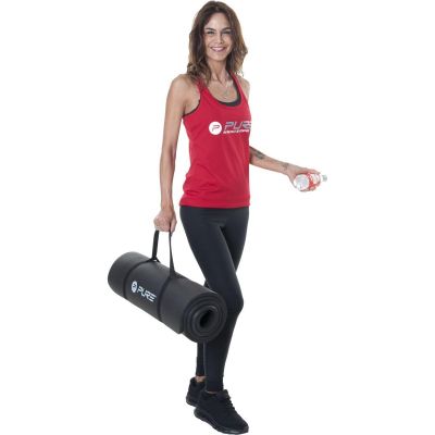 9. MATA DO ĆWICZEŃ NBR CZARNA 180x60x1,5CM Z OTWORAMI PURE 2 IMPROVE