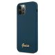 2. Etui Guess Metal Logo Script na iPhone 12 Pro Max - niebieskie