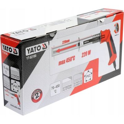 2. Yato YT-82190 opalarka Przecinak termiczny 450 °C 220 W Pomarańczowy, Stal