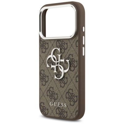6. Etui Guess 4G Big 4G Classic Logo na iPhone 17 Pro brązowy - srebrne