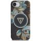 3. Etui Guess IML Metal Glitter Flowers Triangle MagSafe na iPhone 16e - czarne