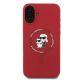 3. Etui Karl Lagerfeld Silicone Karl&Choupette Heads Ring MagSafe na iPhone 16 Plus - czerwone