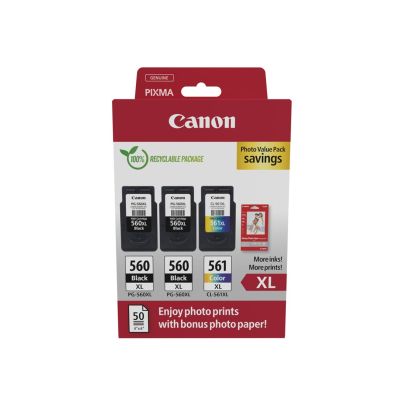 Canon 3712C012 nabój z tuszem 3 szt. Oryginalny Wysoka (XL) wydajność Czarny, Cyjan, Purpurowy, Żółty
