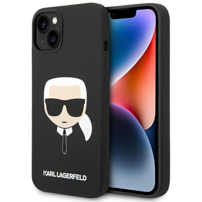 Etui Karl Lagerfeld Silicone Karl`s Head na iPhone 13 / 14 / 15 - czarne