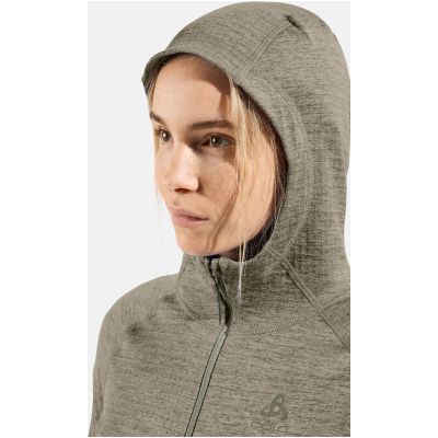 2. Bluza damska Odlo TENCIA Mid layer hoody full zip beżowa