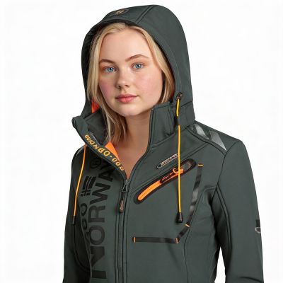 5. Kurtka Softshell Geographical Norway Reine Ass A EO DB 007 W WU8184F/GNO-Dark Grey / Orange