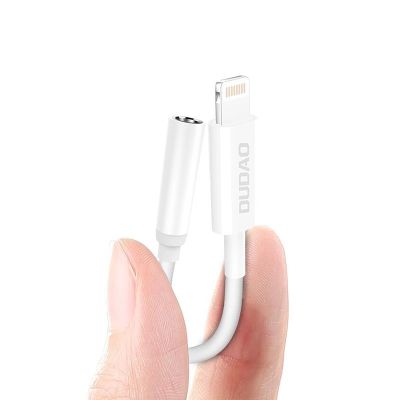 2. Dudao adapter audio przejściówka do słuchawek z Lightning na mini jack 3,5 mm biały (L16i white)