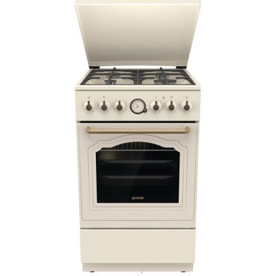 3. Kuchnia gazowo-elektryczna GORENJE GKS5B70CLI Retro | AirFry | termoobieg | AquaClean | kremowy