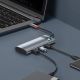 17. Baseus Metal Gleam Series multifunkcjonalny HUB USB 7w1 Typ C HDMI czytnik kart TF PD szary (WKWG020113)