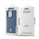 8. Etui DKNY Leather Monogram Pattern Metal Logo MagSafe na iPhone 15 Pro - niebieskie