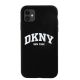8. Etui DKNY Liquid Silicone White Printed Logo MagSafe na iPhone 11 / Xr - czarne