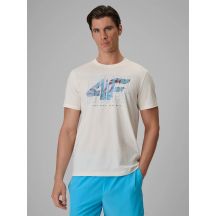 T-shirt regular z nadrukiem męski 4F 4FRSS26TTSHM4295-11S