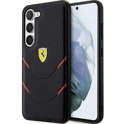 Etui Ferrari Hot Stamp Lines na Samsung Galaxy S23+ - czarne