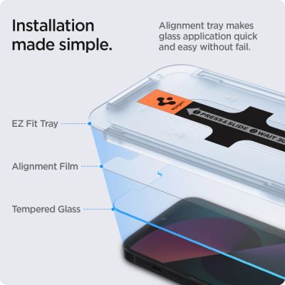 20. Szkło hartowane Spigen Glas.tR EZ Fit na iPhone 13 / 13 Pro / 14 / 16e / 17e- 2 szt.
