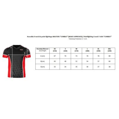 4. Koszulka V-neck do point-fightingu MASTERS "COMBAT" (WAKO APPROVED)