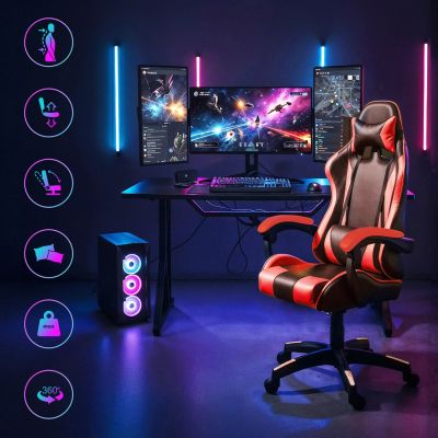 12. Extralink Gaming | Fotel gamingowy | biurowy, obrotowy, kubełkowy, czarno-czerwony, G-522