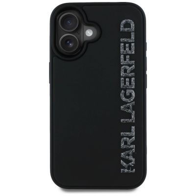 3. Etui Karl Lagerfeld HC 3D Rubber Elongated Glitter na iPhone 16 - czarne