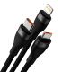 2. Baseus Flash Series II kabel USB Typ C / USB Typ A - USB Typ C / Lightning / micro USB 100 W 1,2 m czarny (CASS030101)