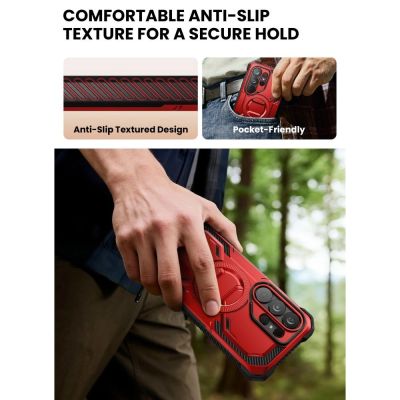 8. Etui Supcase ArmorBox Mag MagSafe na Samsung Galaxy S26 Ultra - czerwono-czarne
