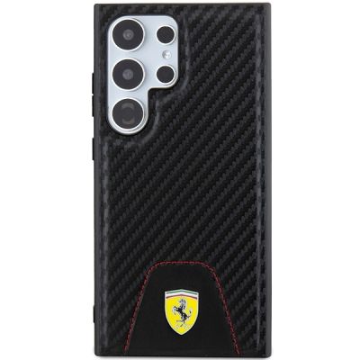 3. Etui Ferrari Carbon Stitched Bottom na Samsung Galaxy S24 Ultra - czarne