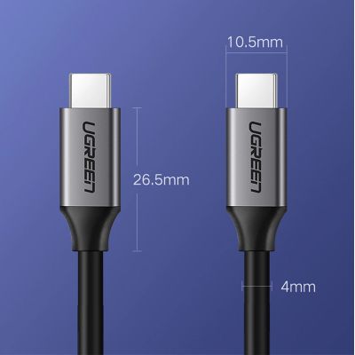 9. Kabel Ugreen US161 50751 USB-C 3.1 / USB-C 3.1 1.5m - szary
