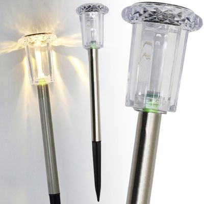 11. LAMPA SOLARNA KRYSZTAŁ INOX 5,5x33CM