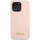 3. Etui Guess Silicone Script Gold Logo na iPhone 13 Pro Max - jasnoróżowe