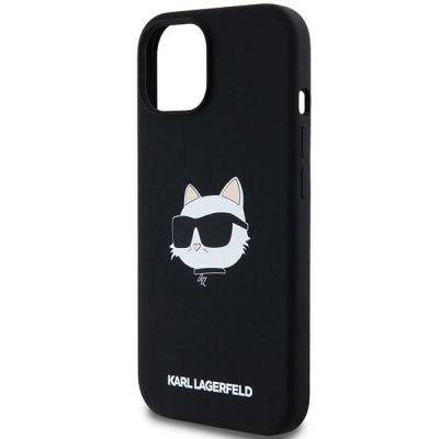 6. Etui Karl Lagerfeld Silicone Choupette Head MagSafe na iPhone 15 Plus / 14 Plus - czarne