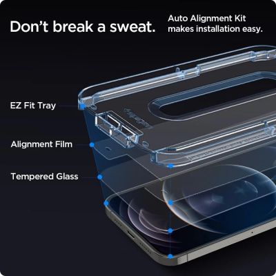 16. Szkło hartowane Spigen Glas.tR EZ Fit na iPhone 12 / iPhone 12 Pro - 2 szt.