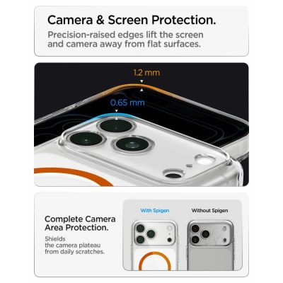 11. Etui Spigen Ultra Hybrid Mag MagSafe na iPhone 18 Pro Max / 17 Pro Max - przezroczysto-pomarańczowe