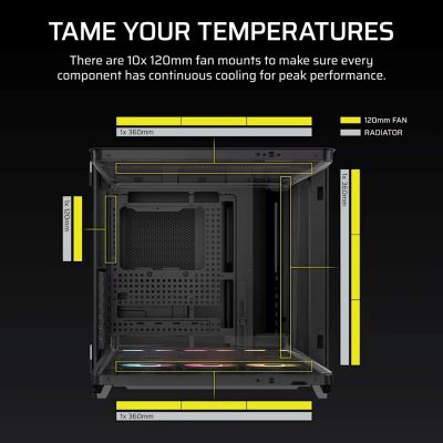 10. Obudowa Corsair AIR 5400 RS-R ARGB Tempered Glass Mid-Tower, Black