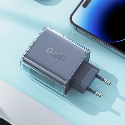 4. Acefast ładowarka GaN 65W 3 porty (1xUSB, 2xUSB C) różowa (A45)