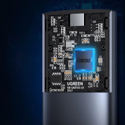 5. Ugreen kieszeń na dysk obudowa dysku twardego M.2 B-Key SATA 3.0 5Gbps szary + kabel USB Typ C (CM400)