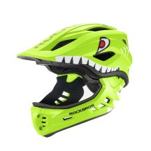 Kask rowerowy Rockbros TT-32004 Shark dziecięcy z odpinaną szczęką rozmiar M (54-58) - zielony