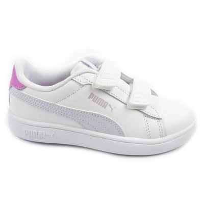 9. Puma buty sportowe dziecięce Smash 3.0 sneakersy białe skórzane modne