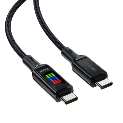 3. Kabel Acefast C7-03 USB-C USB-C 100W 1.2m z wyświetlaczem - czarny