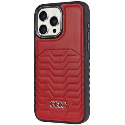 2. Etui Audi Synthetic Leather z MagSafe na iPhone 15 Pro - czerwone