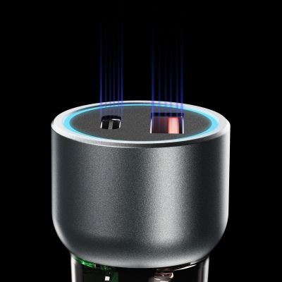 4. Ładowarka samochodowa Dudao R4T 25W USB-A / USB-C - szara