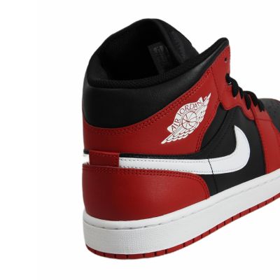 7. Buty męskie do koszykówki Air Jordan 1 Mid Black/Gym Red/White - DQ8426-061