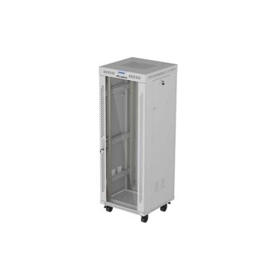 14. LANBERG SZAFA INSTALACYJNA RACK STOJĄCA 19" 32U 600X600 SZARA DRZWI PRZESZKLONE LCD (FLAT PACK) V2